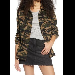 BP Green Camo Fleece Jacket Oversized Medium